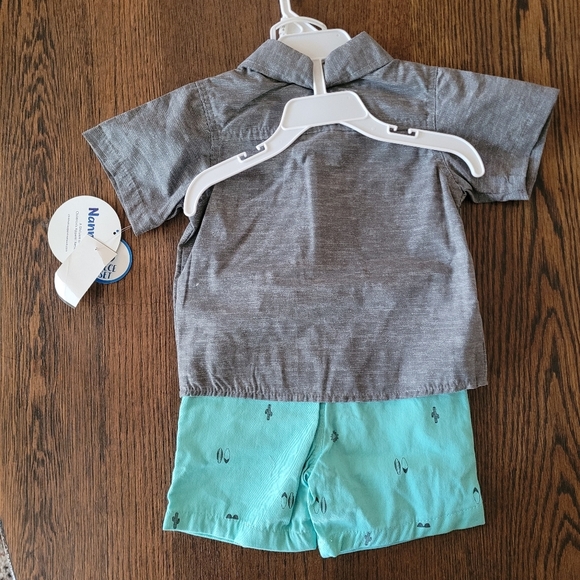 Nannette Kids 2 Piece Top and Shorts set Size Boy's 12 Months NEW with Tags - Picture 2 of 6